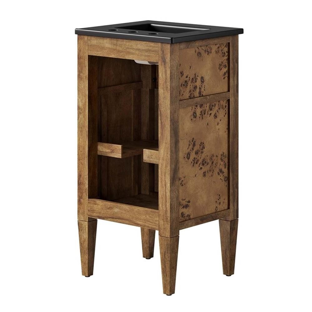 Modway Elysian 18″ Modern Wood Bathroom Vanity in Black and Brown