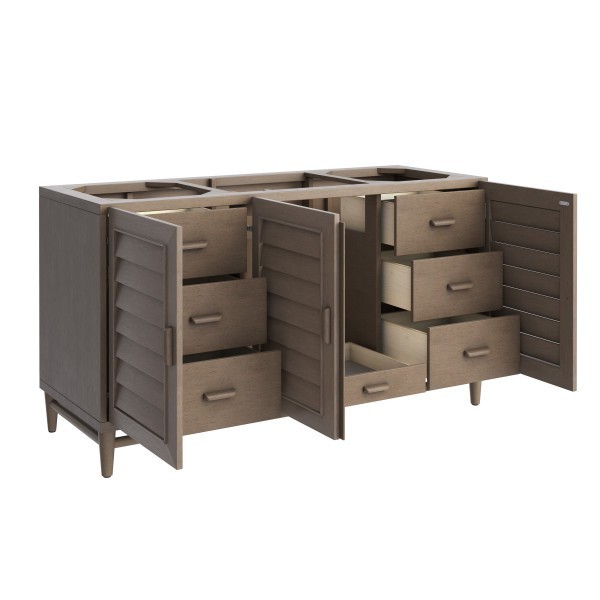 60″ James Martin Portland 620-V60S-WW-3TJR Vanity Cabinet Tajnar Eclos Top
