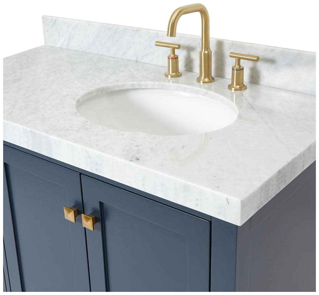 Ariel A042SRCW5OVO Cambridge 43″ – Midnight Blue / Italian Carrara Marble Top /