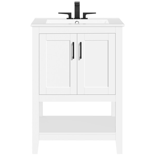 Bathroom Vanities Cabinet with Sink Combo Set 24x19x34 Inch for Bathroom, White