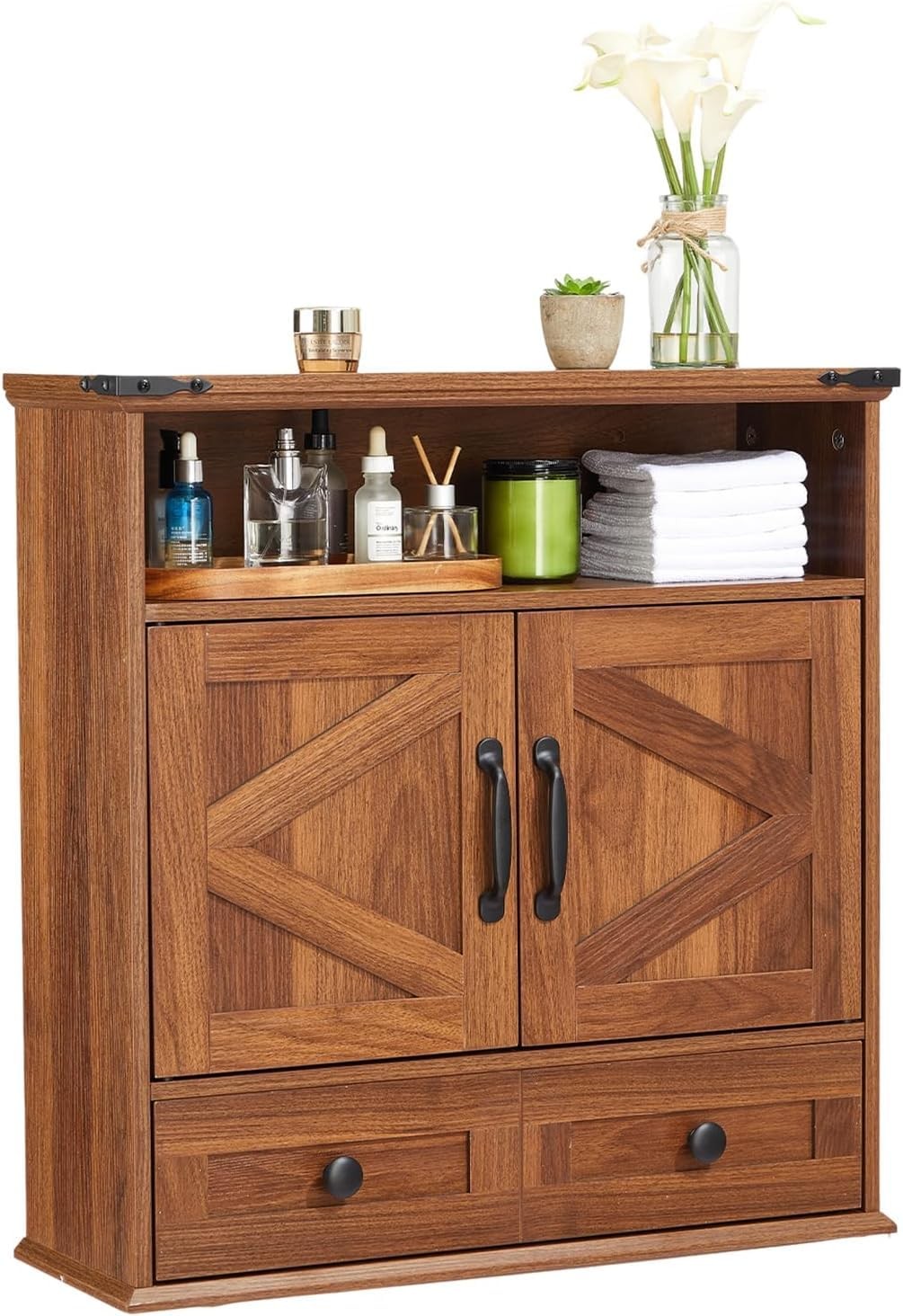 Over Toilet Medicine Cabinet Wall Mounted,2 Doors&Adjustable Shelve for Bathroom
