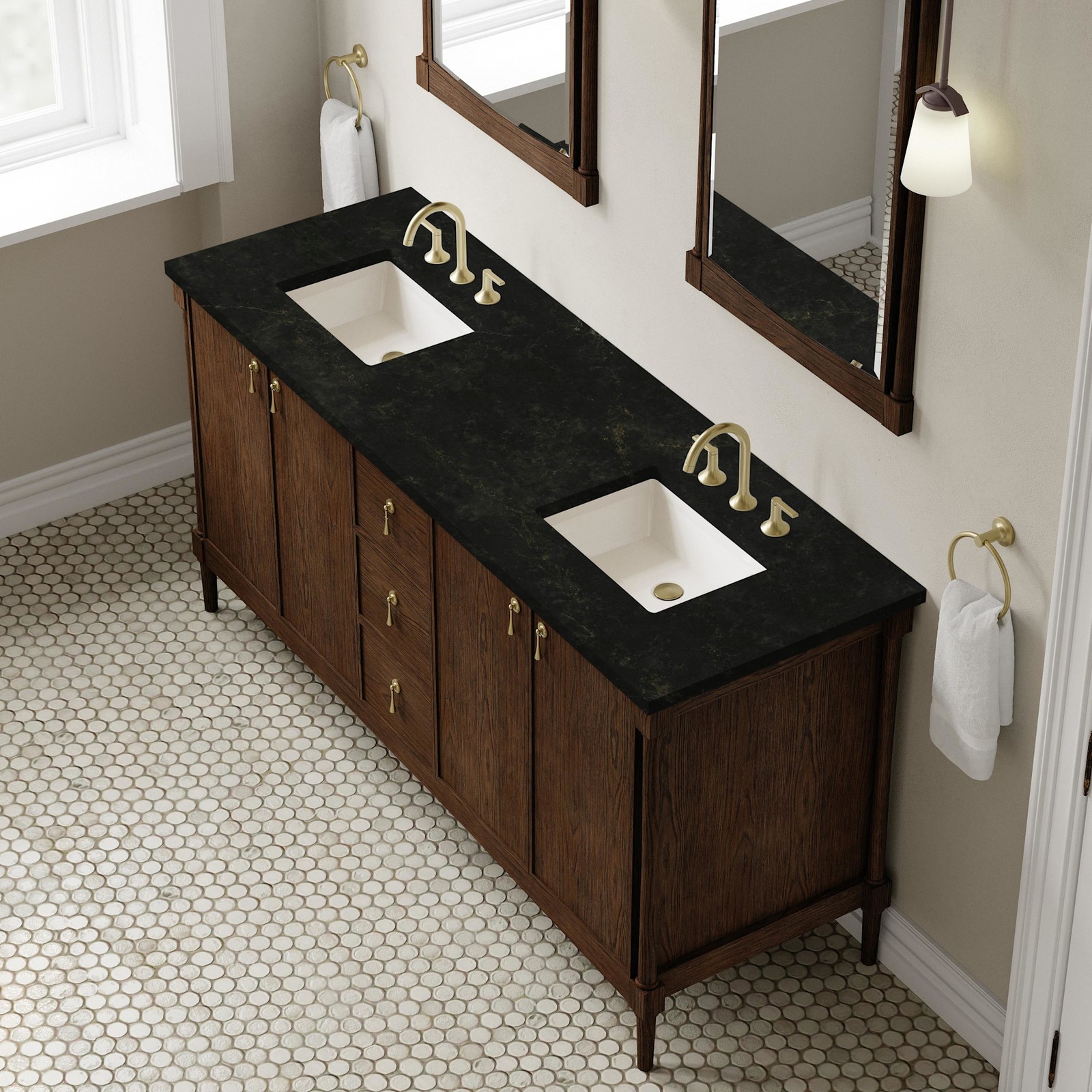 James Martin Vanities D680-V72-3PHT Kinnsden 72″ – Sable Oak