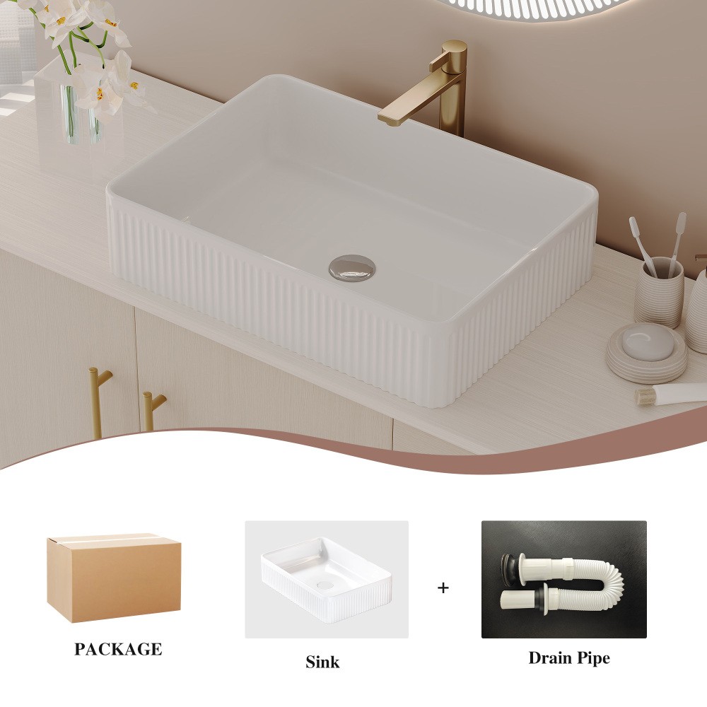 47.2″ Modern Bathroom Vanity w/Ceramic Vessel Sink Free Standing Storage Cabinet