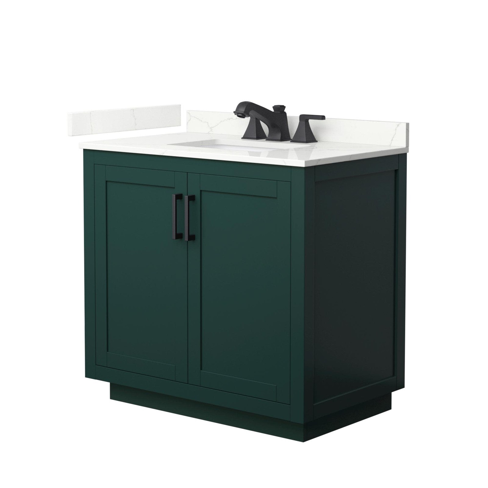 Wyndham Collection WCF292936S-QTZ-US3MXX Miranda 36″ – Dark Gray / Giotto Quartz