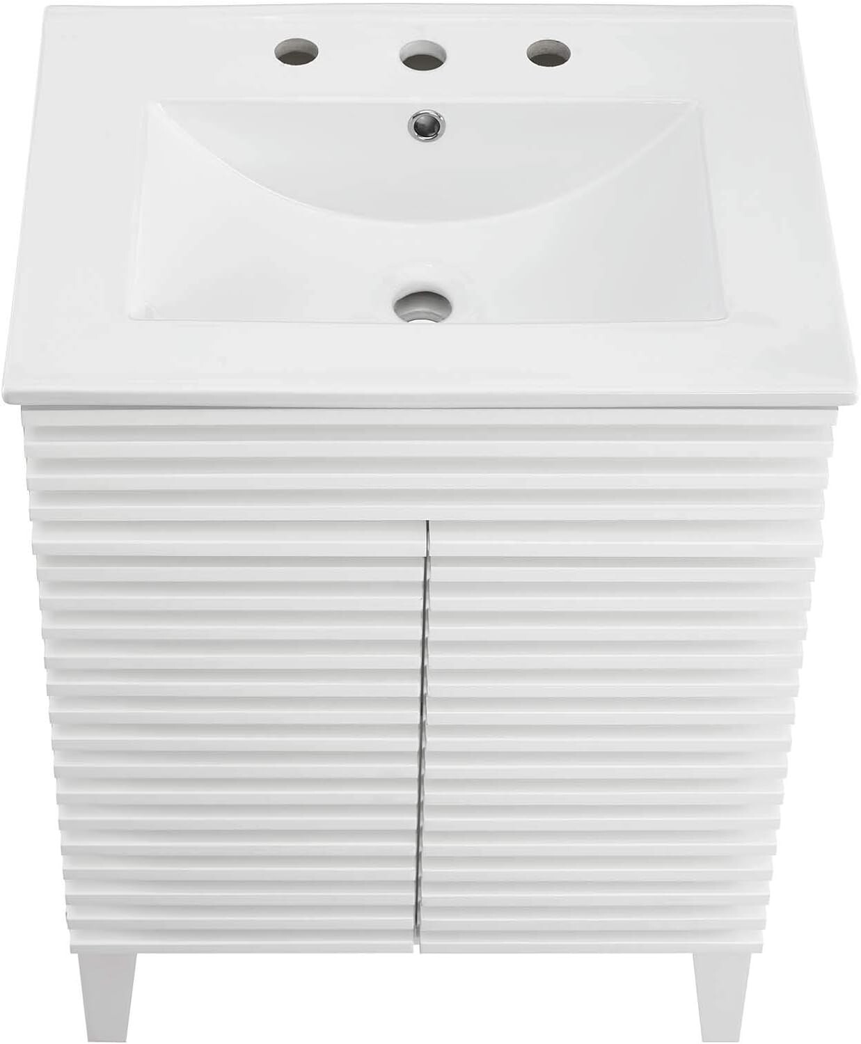 Modway Render Vanity with Sink-Floor, 24 Inch, White White