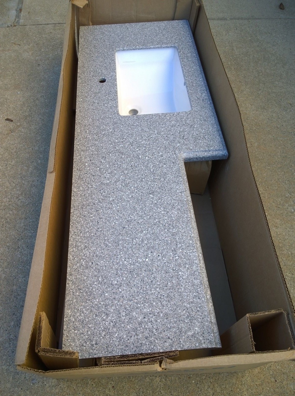 BRAND NEW Nice Cultured Granite Bathroom VANITY TOP + Ceramic Sink 60″ W x 22″ D