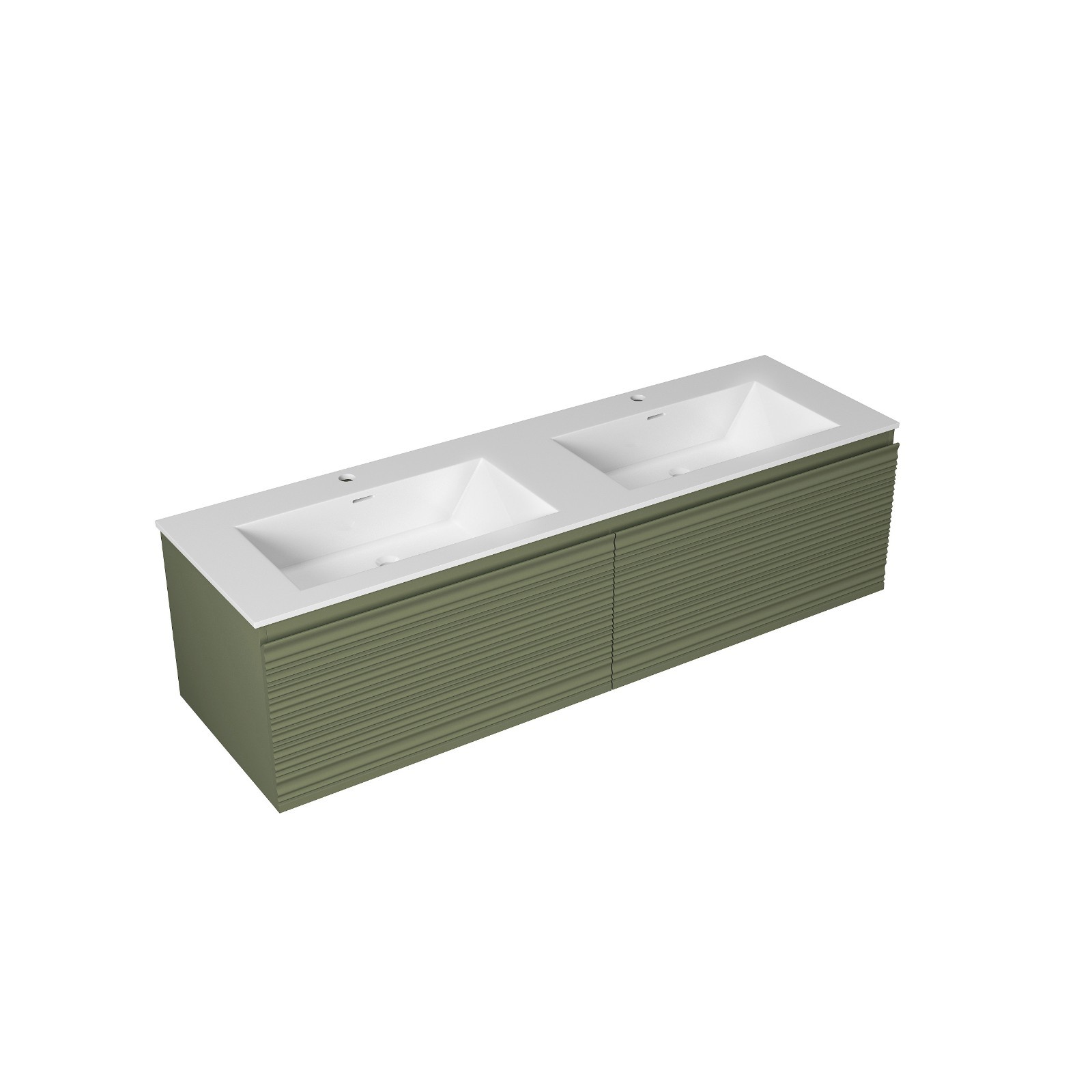 MEDUNJESS 60” PVC Wall Mounted Floating Bathroom Vanity with sink
