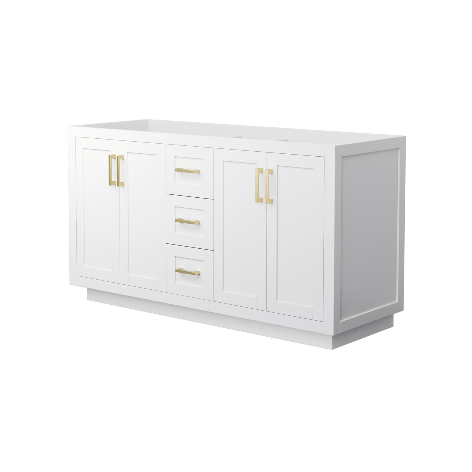 Wyndham Collection WCF2929-60D-CX-MXX Miranda 60″ Double – White / Brushed Gold