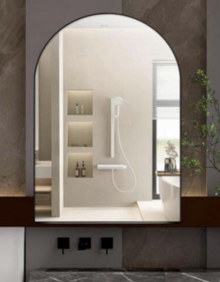 24×36 Inch Arched Recessed Medicine Cabinet, Metal Framed Bathroom Wall Cabine