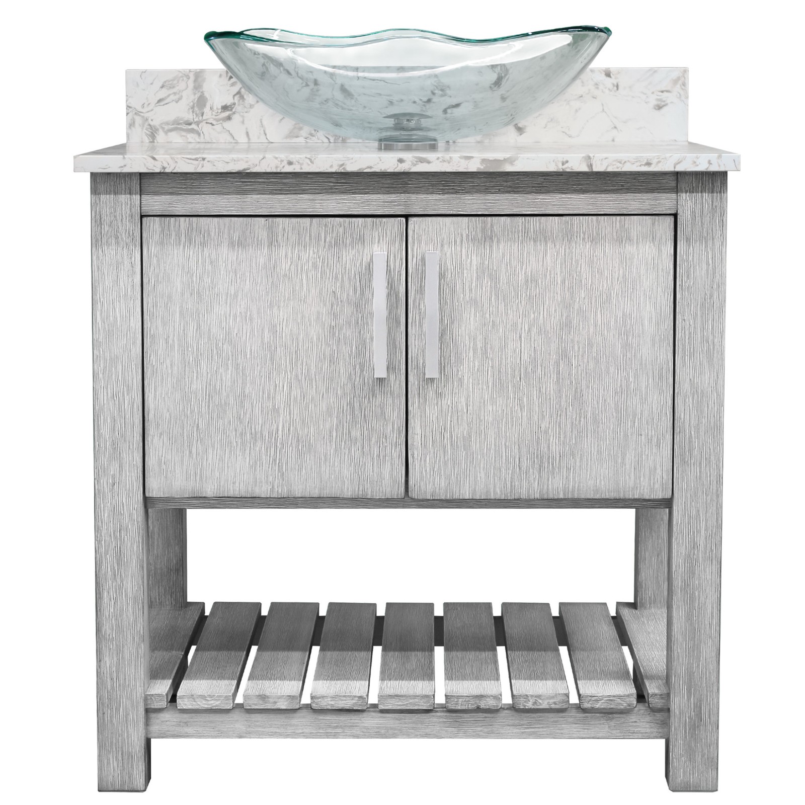 Miseno MV-30SG-6001-317C 30″ – Stonewash Grey / Cafe Mocha Top / Brushed Nickel
