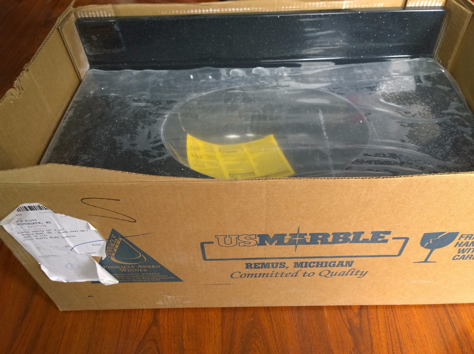 NIB Premium Bathroom Vanity Black CULTURED GRANITE TOP w/ Twinkle Accent 31″x19″