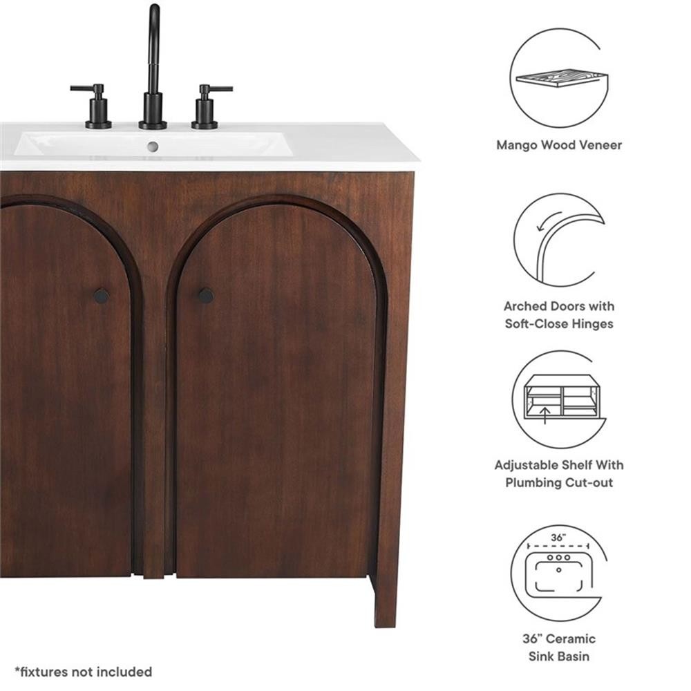 Appia 36″ Bathroom Vanity in Walnut White