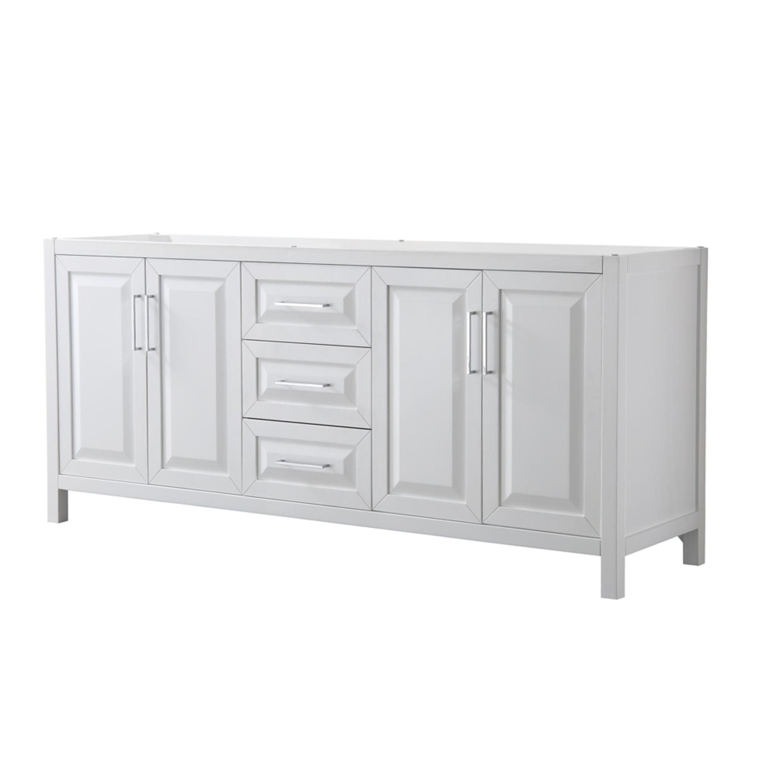 Wyndham Collection WCV252580DCXSXXMXX Daria 79″ Double – White / Polished Chrome