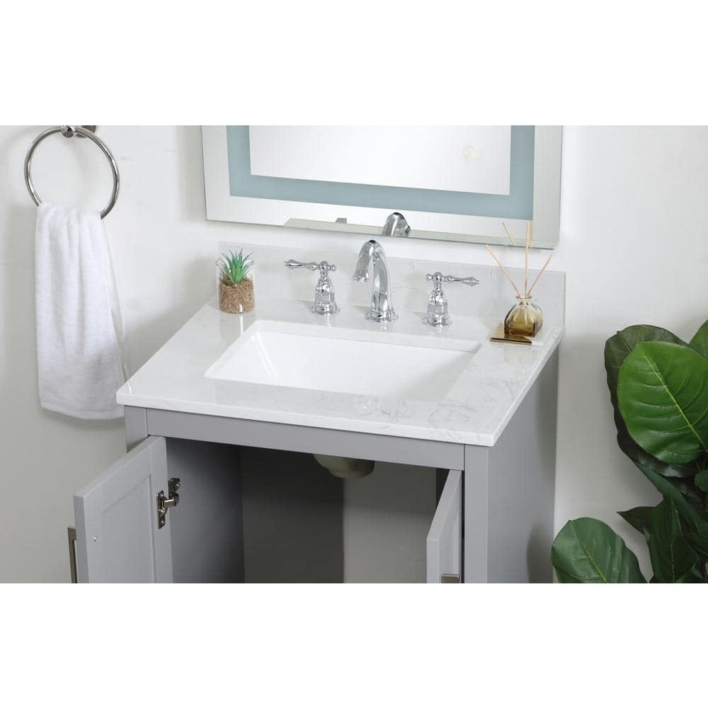 Unbranded 24 in. Engineered Stone Vanity Backsplash w/ Calacatta White