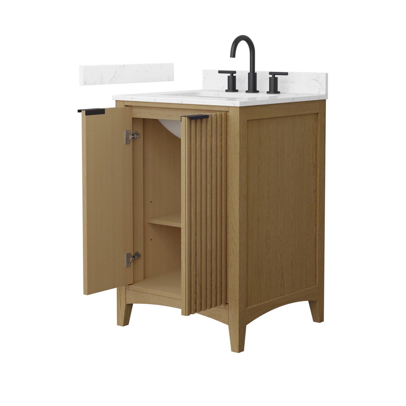 Wyndham Collection WCF9191-24S-VCA-US3MXX Palmilla 24″ – Natural Oak / White