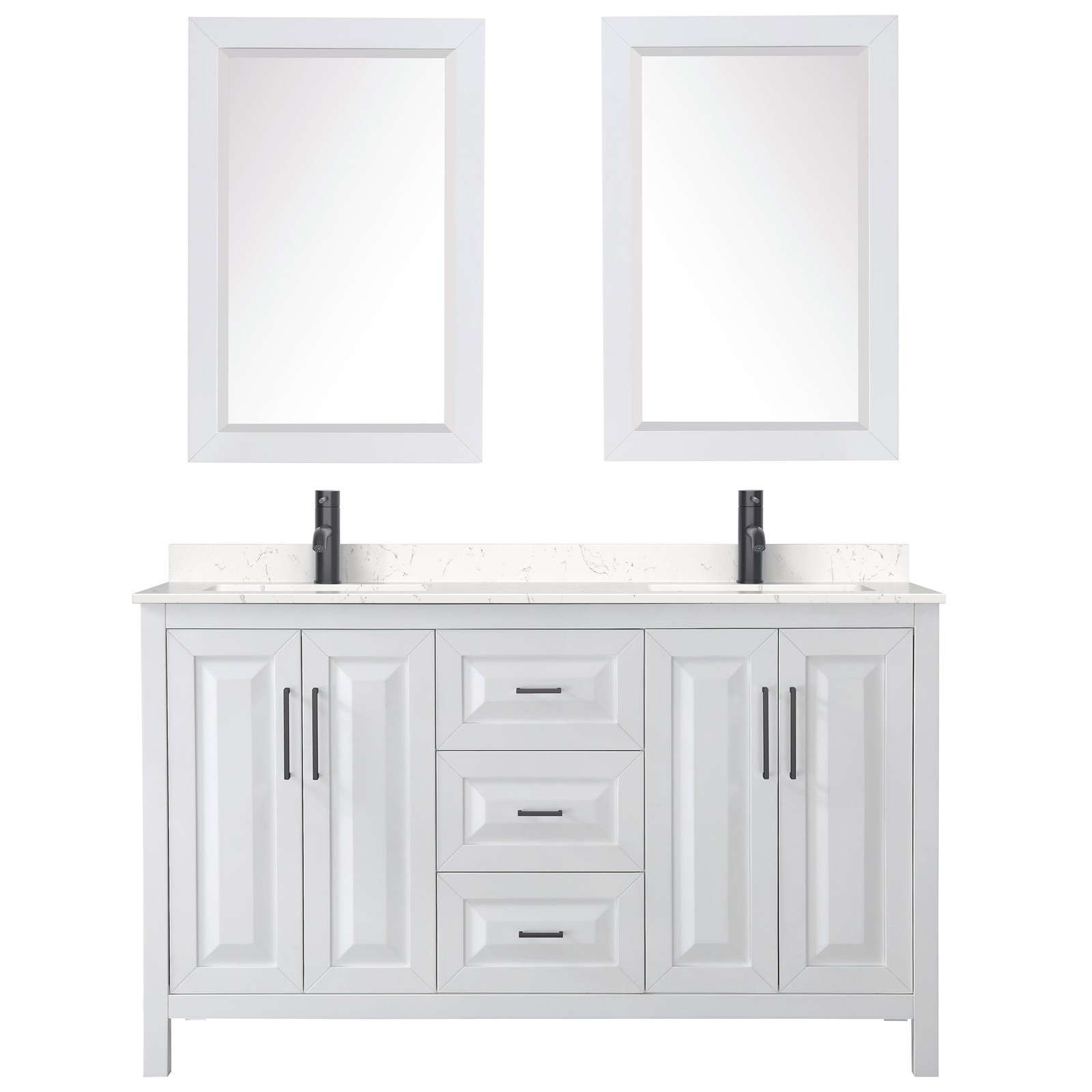Wyndham Collection WCV252560D-VCA-M24 Daria 60″ – Dark Gray / White Cultured