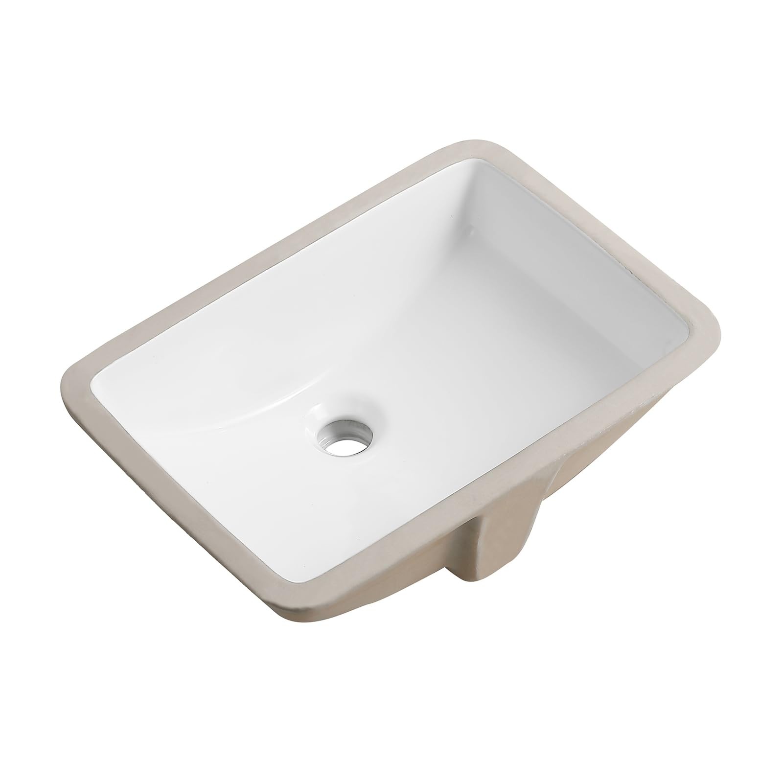 18 Inch Undermount Bathroom Sink White Ceramic Rectangular Under Counter Bathroo