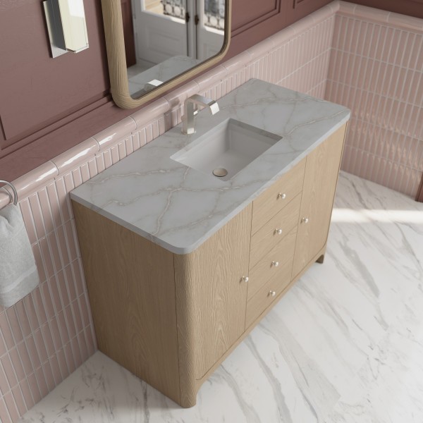 48″ James Martin Gracyn D125-V48-CSD-3VSL Vanity Cabinet Victorian Silver Top