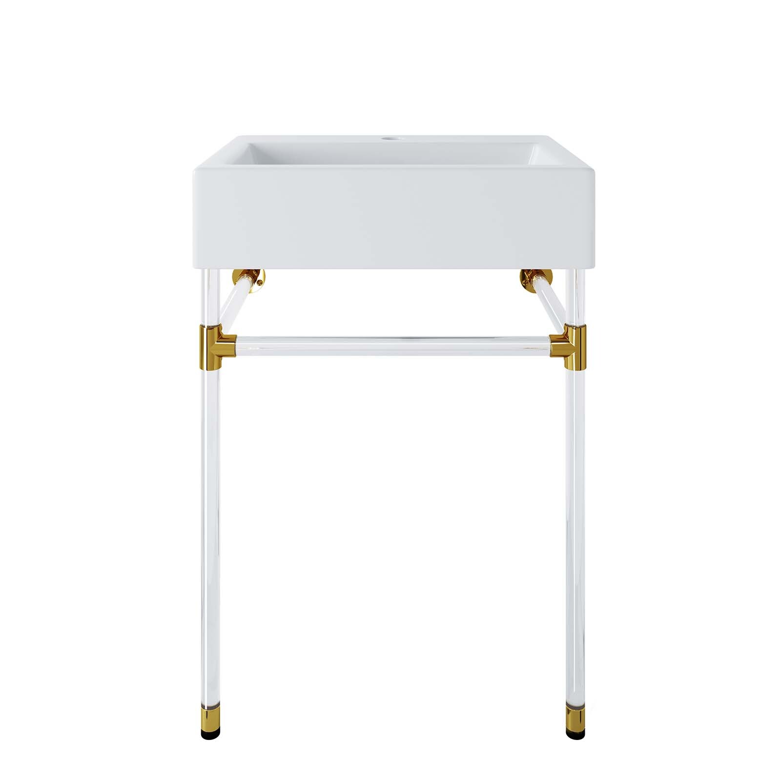 Modway Redeem 24″ Wall-Mount Acrylic Bathroom Vanity