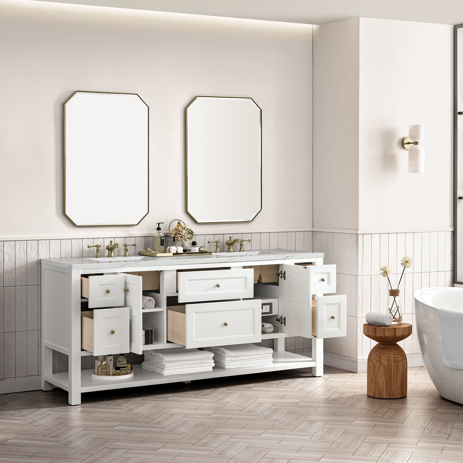 James Martin Vanities 330-V72-FENC Breckenridge 72″ – Smokey Celadon