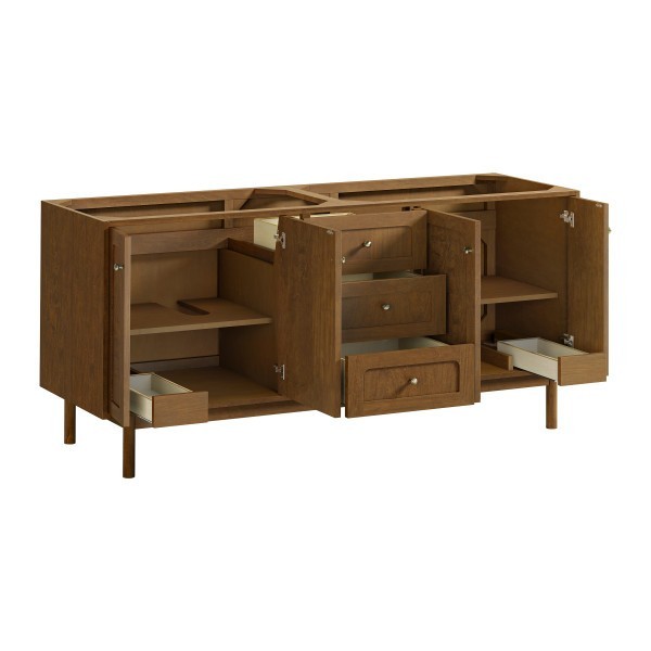 72″ James Martin Laurent 545-V72-HNO Double Vanity Cabinet Honey Oak