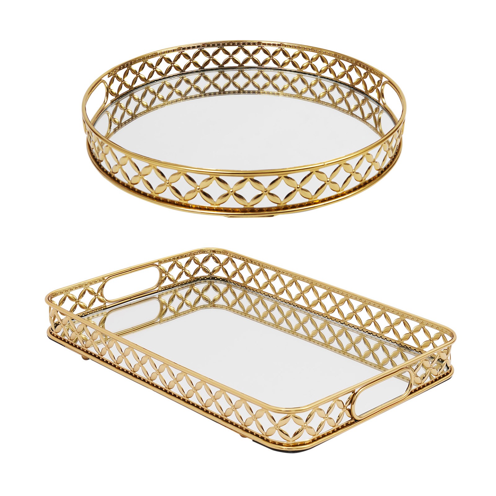 Decorative Tray Mirror Tray, Mirrored Vanity Tray for Bathroom Counter