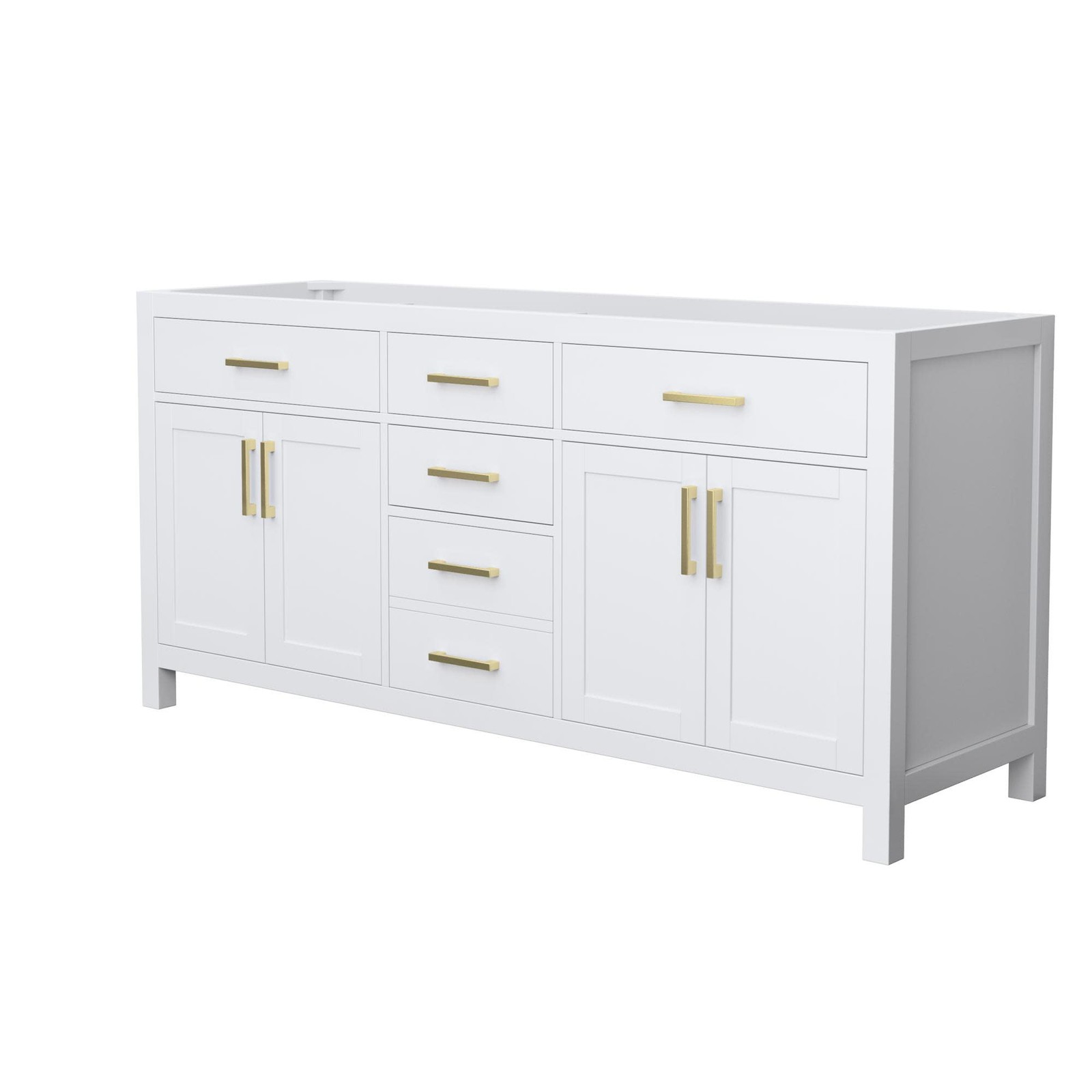 Wyndham Collection WCG242472D-CX-MXX Beckett 71″ Double – White / Brushed Gold
