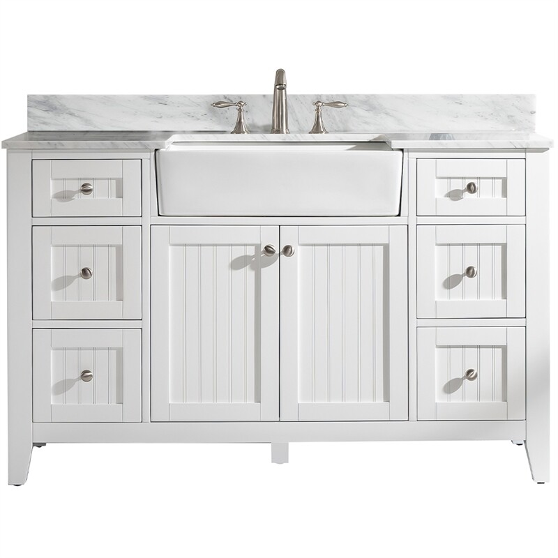 Design Element Burbank 54″ Single Vanity in White