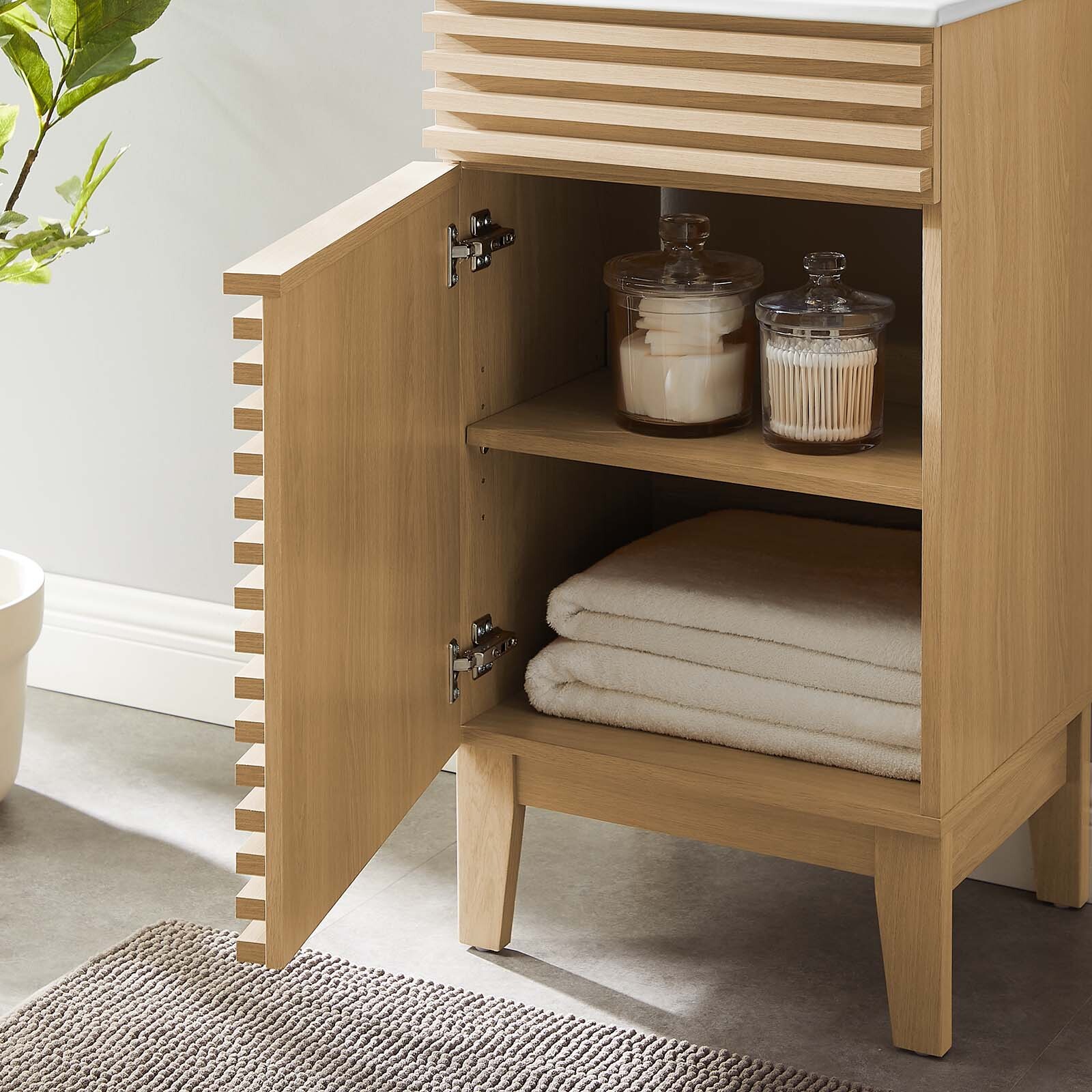 Modway Render 18″ Bathroom Vanity With Sink in Oak White
