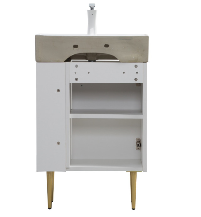 21.6″ Vanity Base Only – Open Shelf on the Right – White (24V06-21WHR)