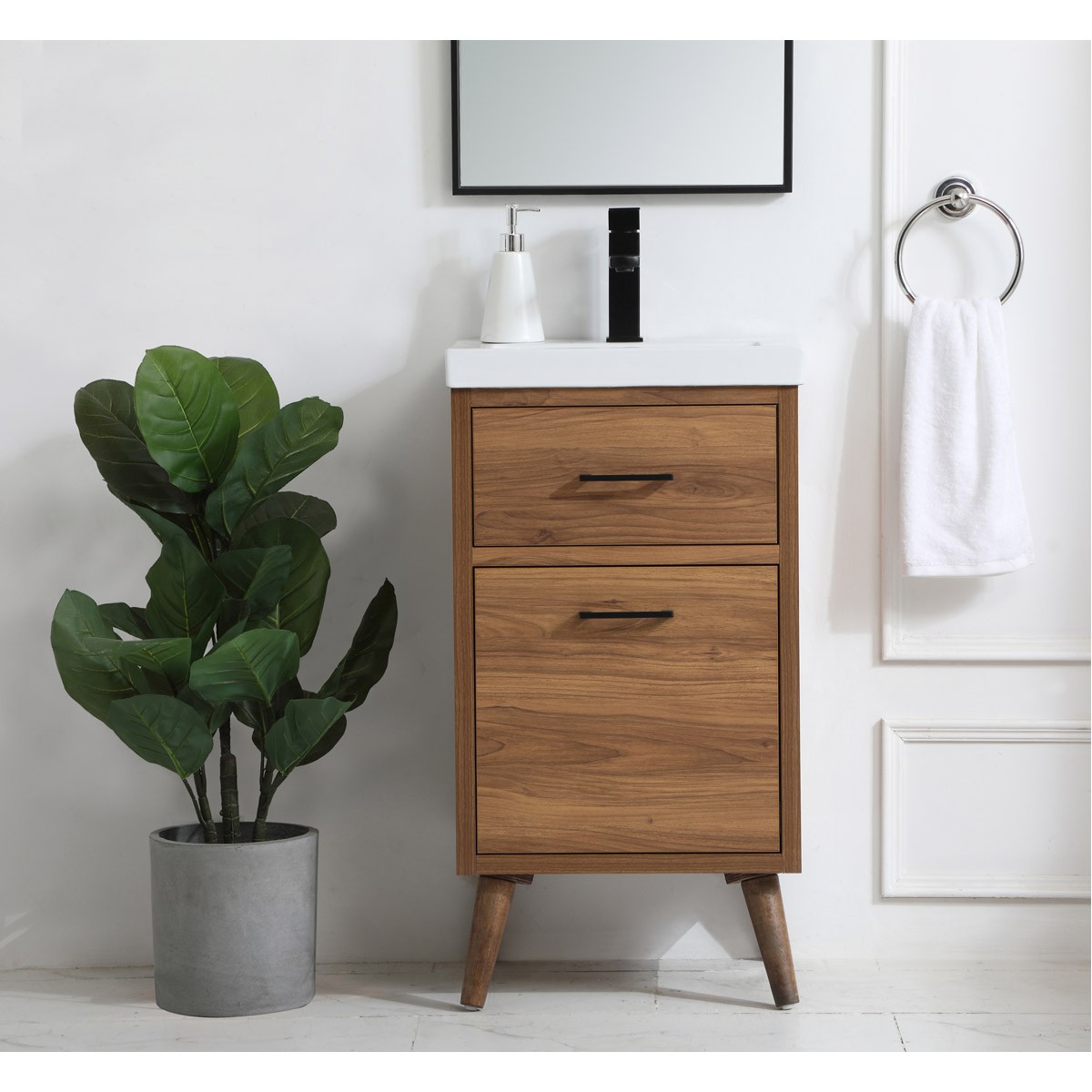 Elegant Lighting VF41018WB Boise Vanity Walnut Brown and Black
