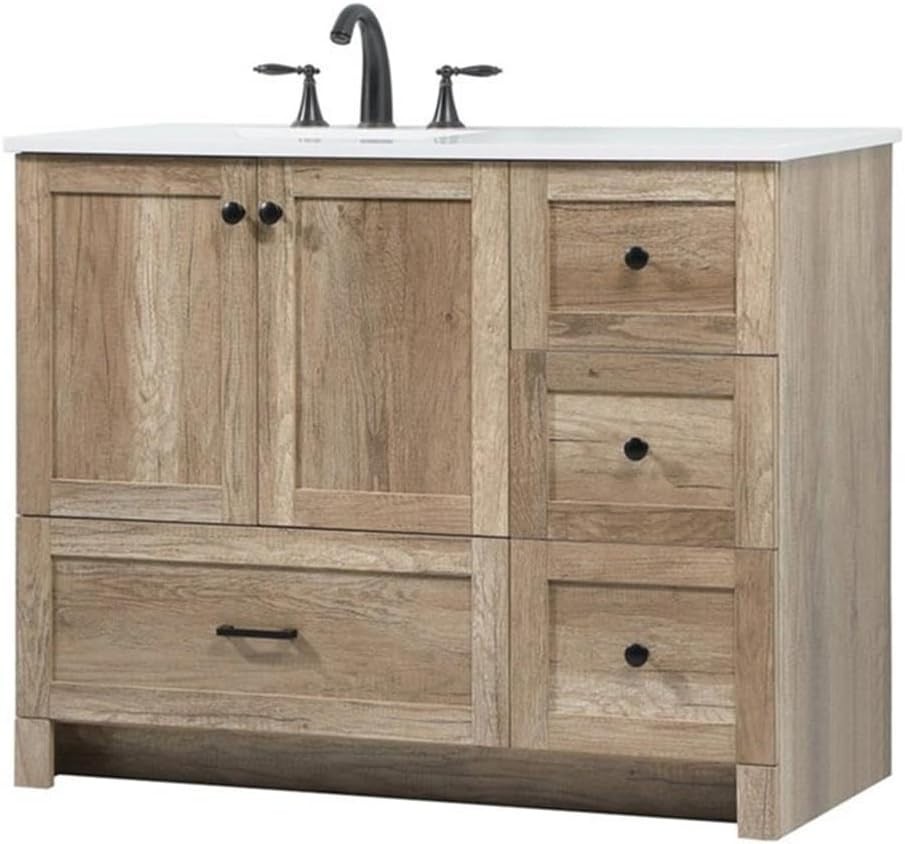 Elegant Lighting VF2842NT 42 inch Single Bathroom Vanity in Natural Oak