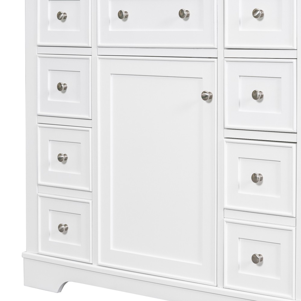 36″ Bathroom Vanity without Sink, Cabinet Base Only, One Cabinet and Six Drawers