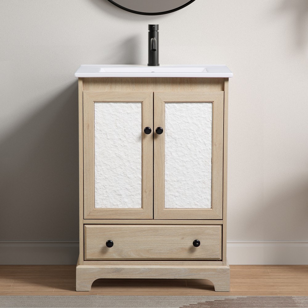Ready to Assemble Bathroom Cabinet 24″ Wooden Vanity Sink Base