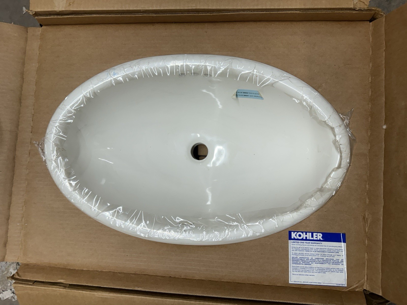 Kohler K-2220-96 VINTAGE Self-Rimming Lavatory SINK, BISCUIT. NEW