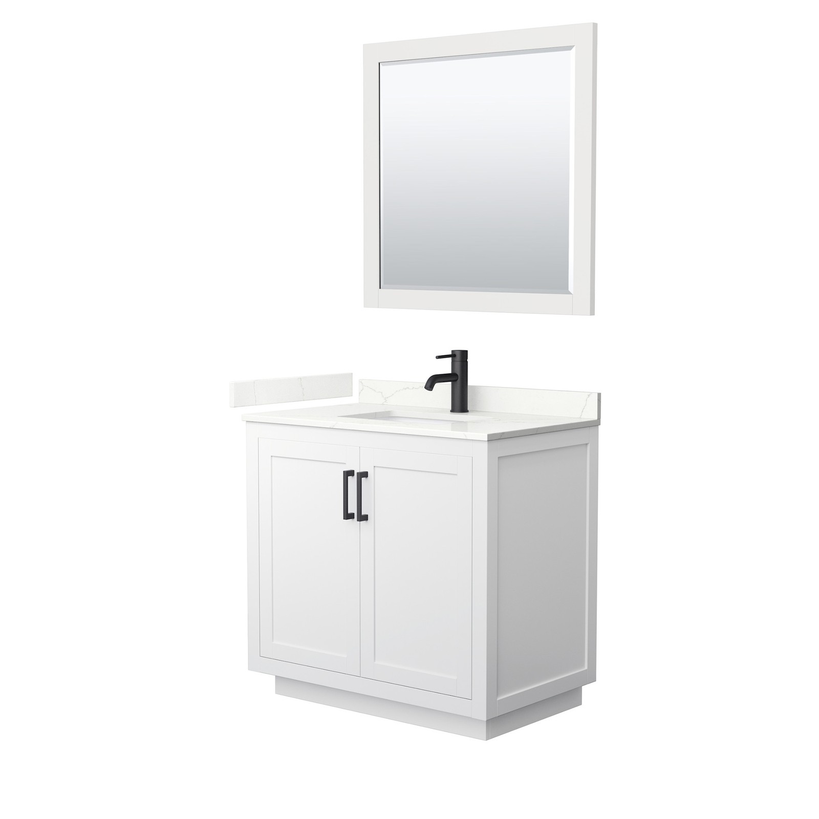 Wyndham Collection WCF292936S-QTZ-UNSM34 Miranda 36″ – Dark Gray / Giotto Quartz