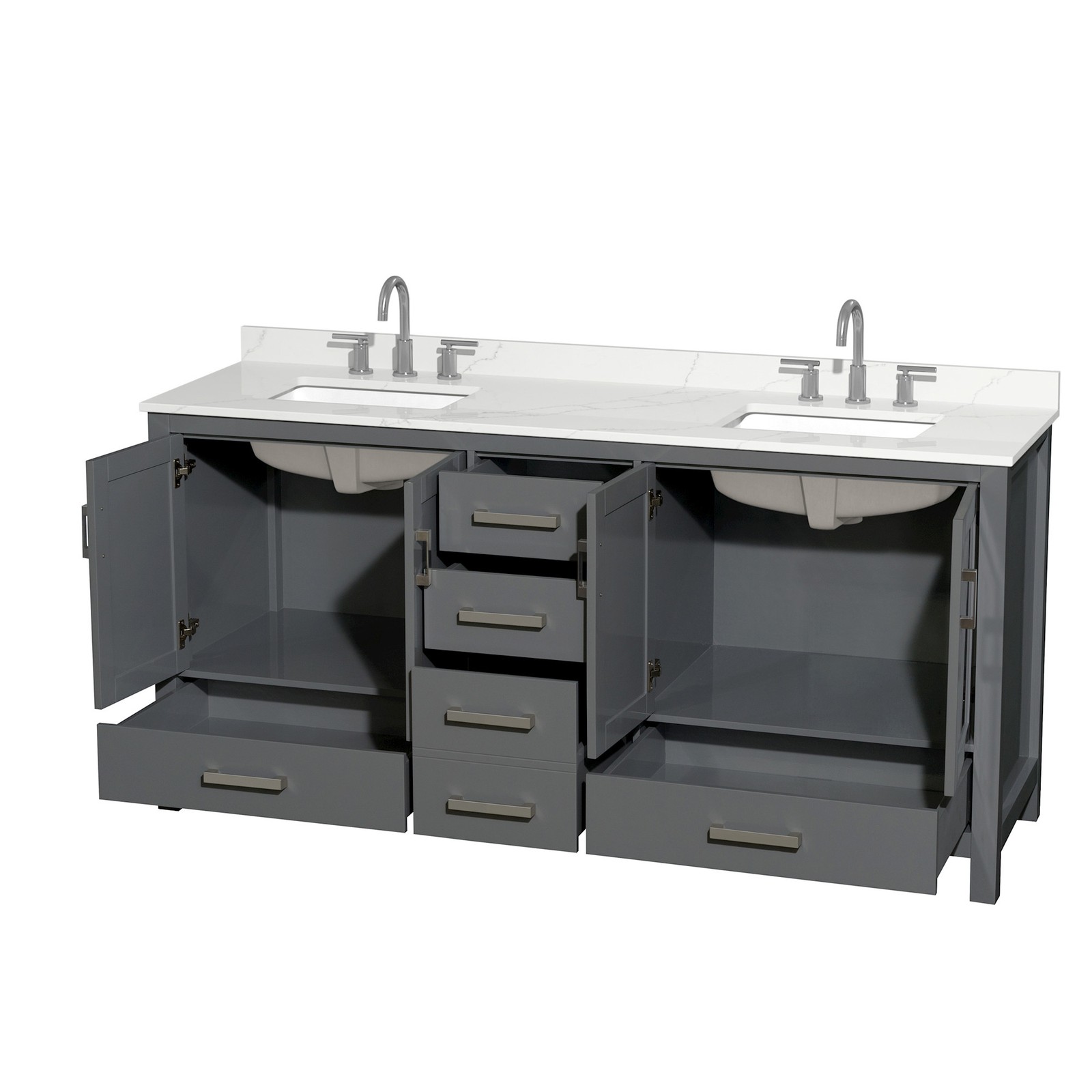 Wyndham Collection WCS141472D-QTZ-US3MXX Sheffield 72″ – Gray / Giotto Quartz