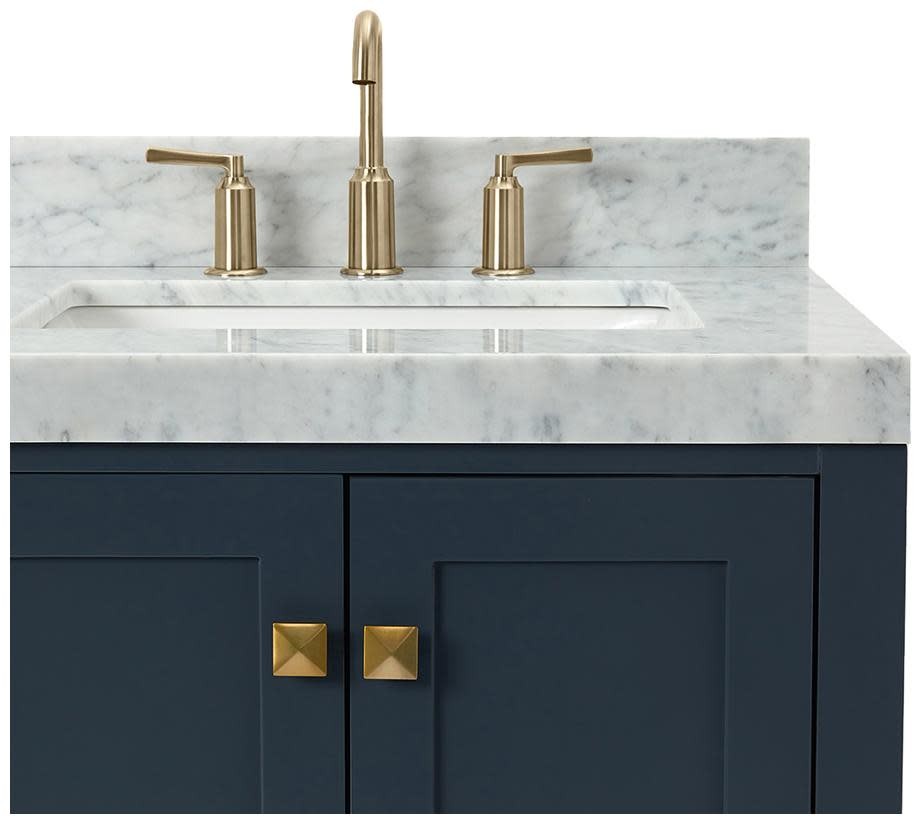Ariel A036SRCW5RVO Cambridge 36″ – Midnight Blue / Italian Carrara Marble Top /