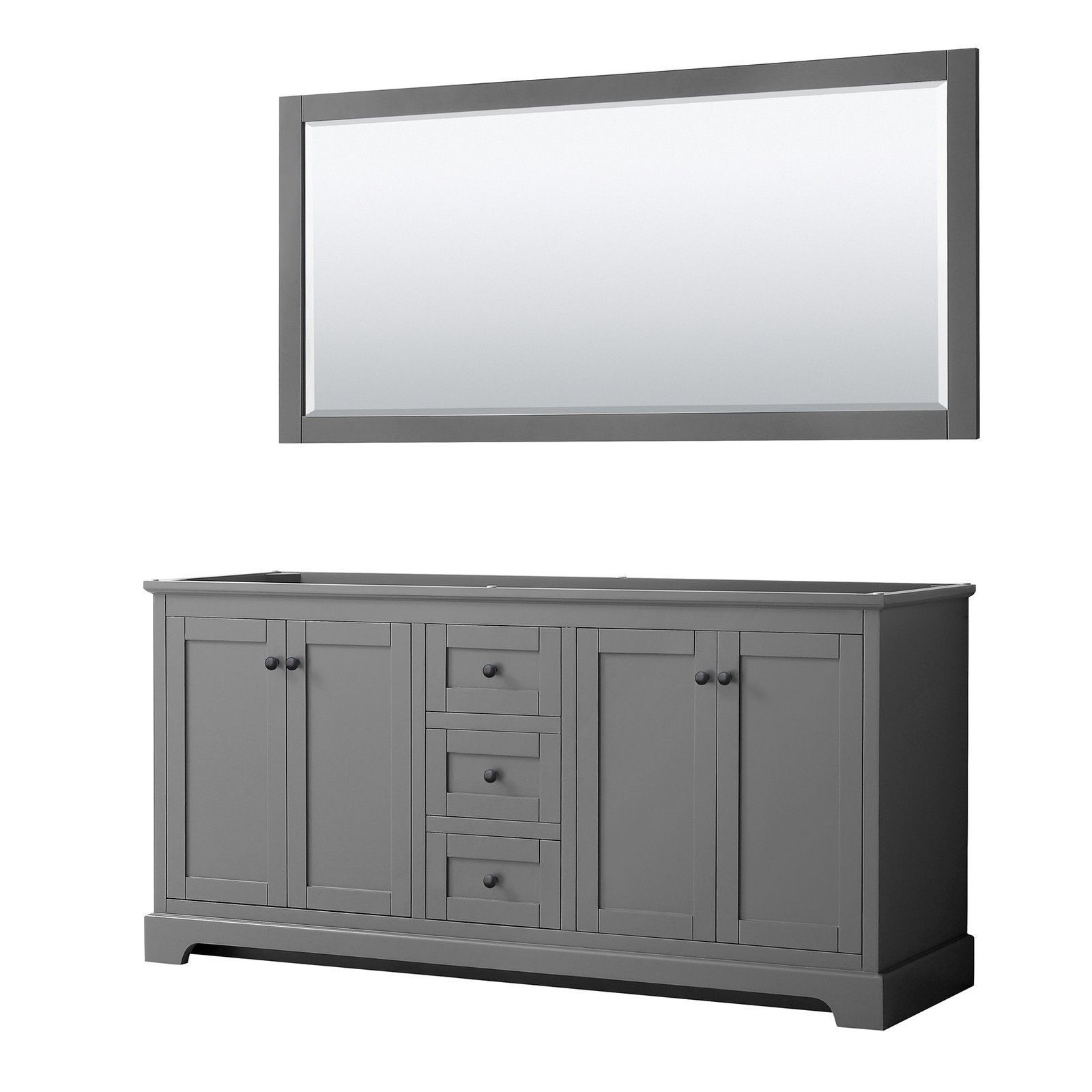 Wyndham Collection WCV232372DCXSXXM70 Avery 72″ Double – Dark Gray / Matte Black