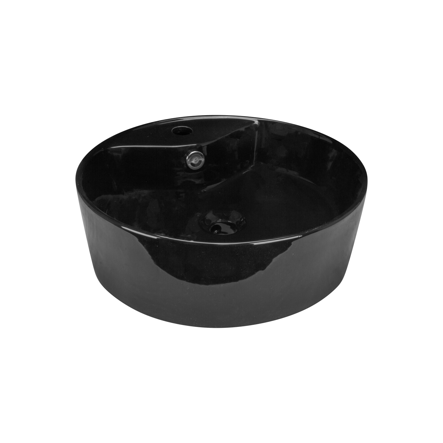 Rok Lagoon Round Shaped Vessel Bathroom Sink 18-1/8″ X 18-3/8″ Black Porcelain