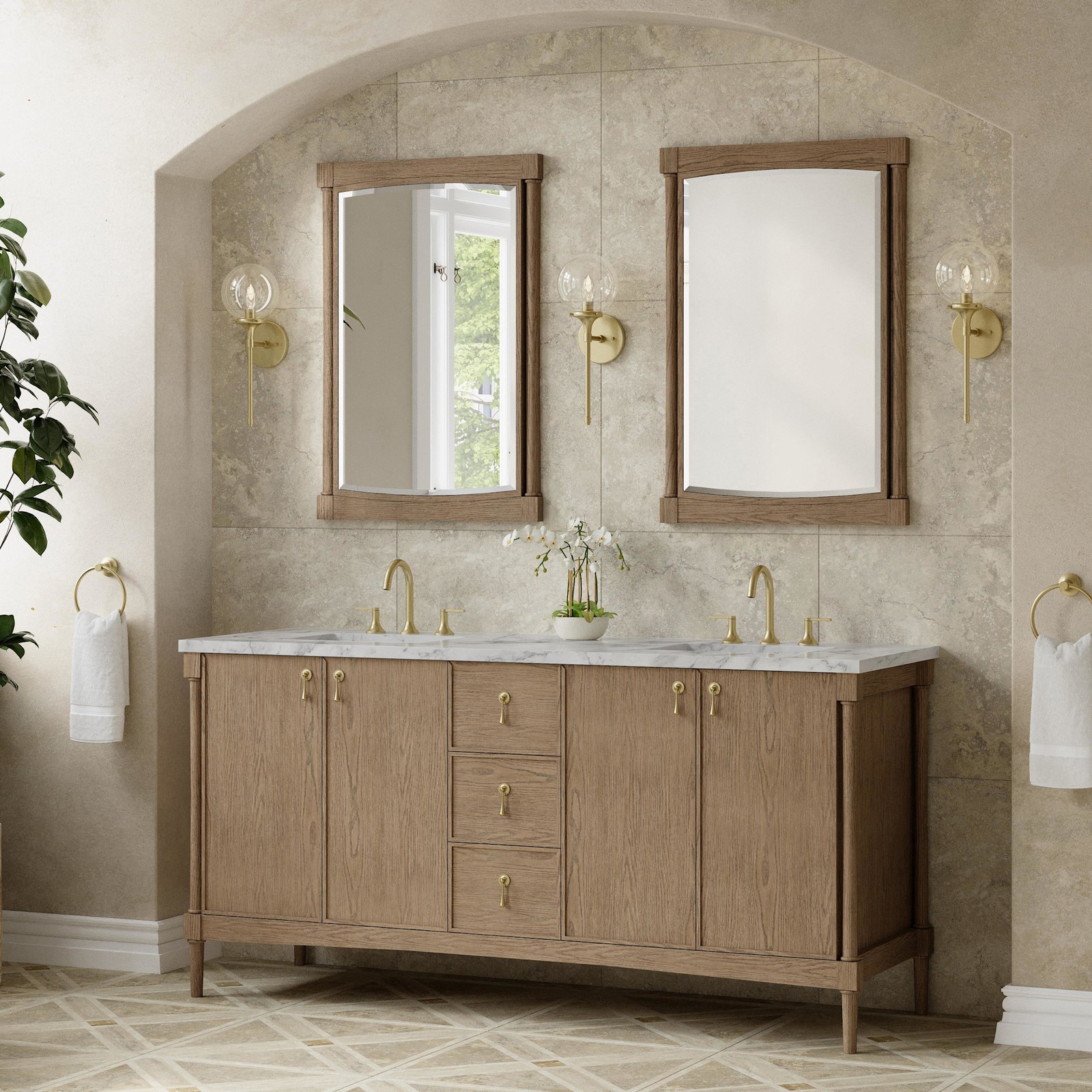 James Martin Vanities D680-V72-3CAR Kinnsden 72″ – Sable Oak