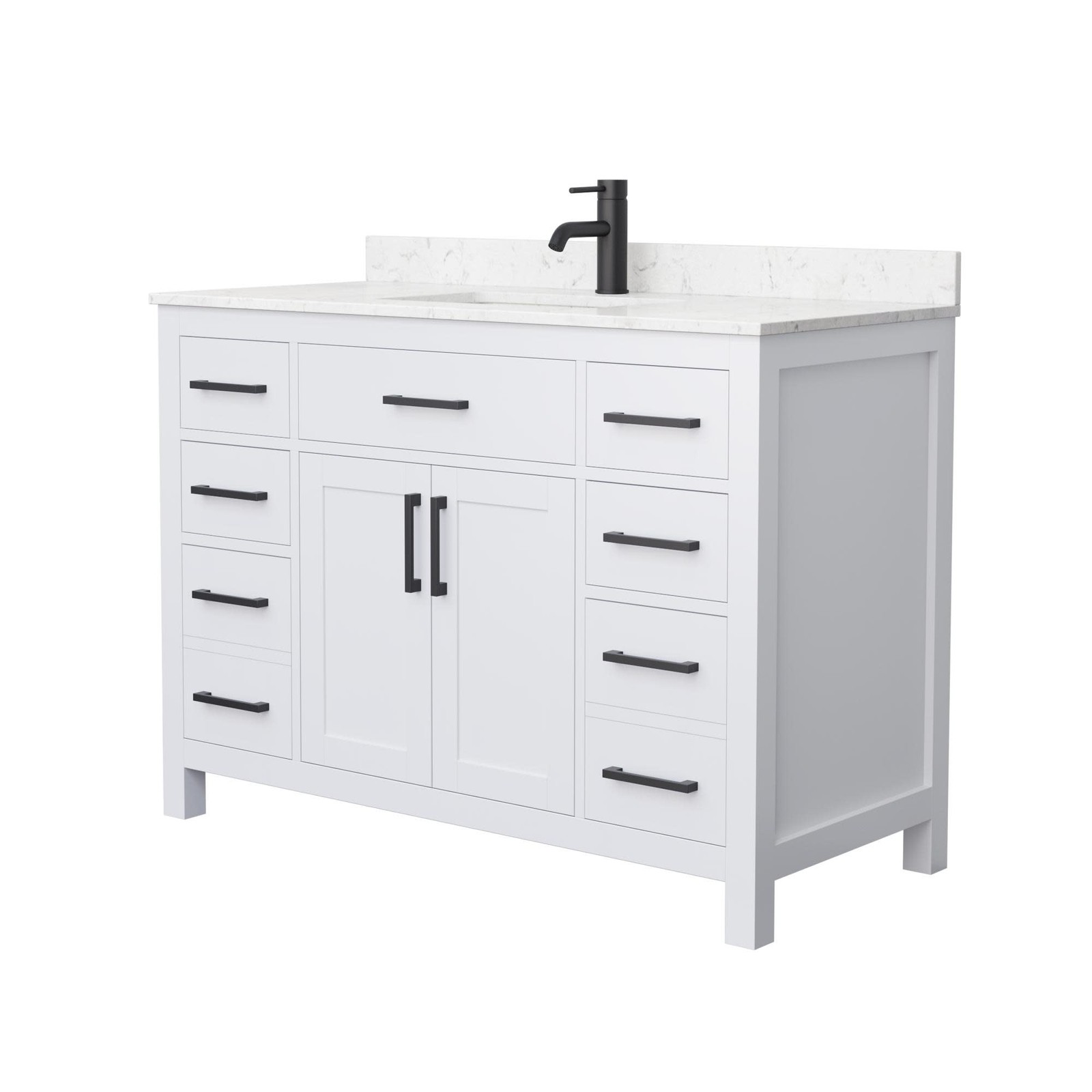 Wyndham Collection WCG242448S-UNSMXX Beckett 48″ – White / White Cultured Marble