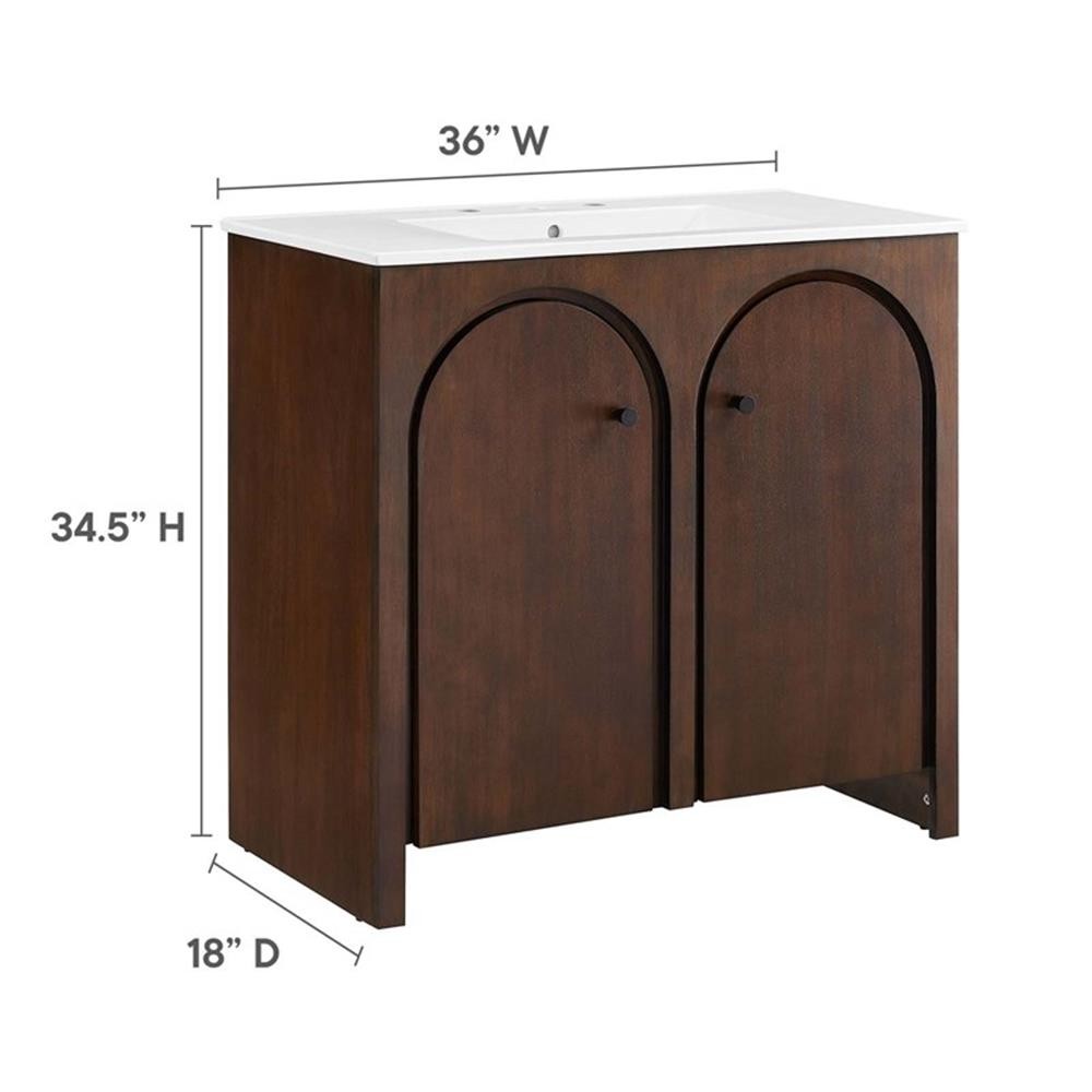 Appia 36″ Bathroom Vanity in Walnut White