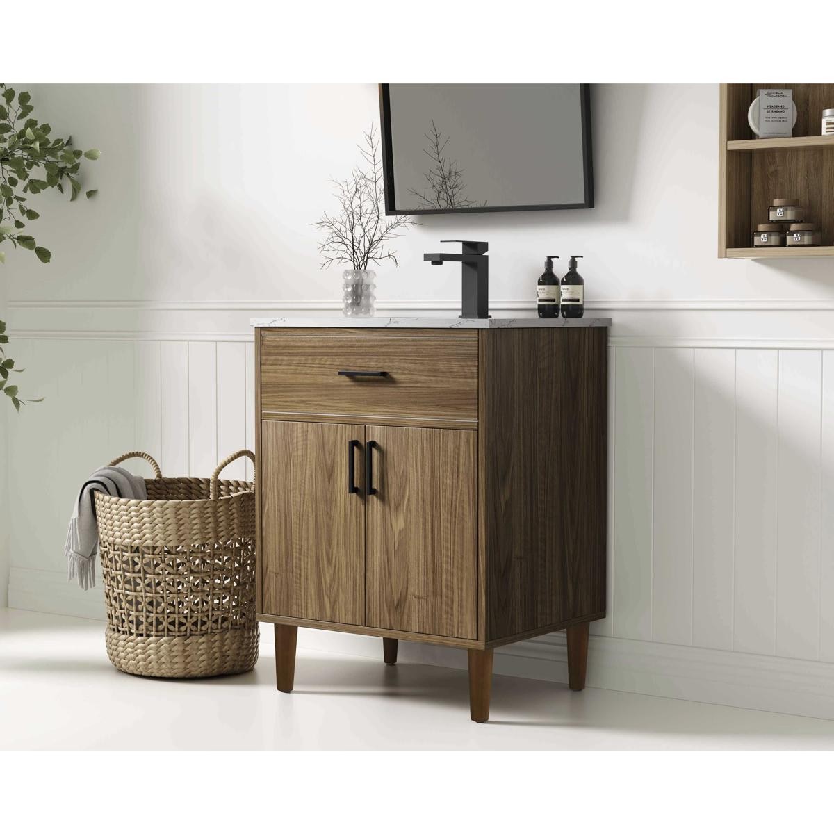 Elegant Lighting VF25024WB Chandler Vanity Walnut Brown