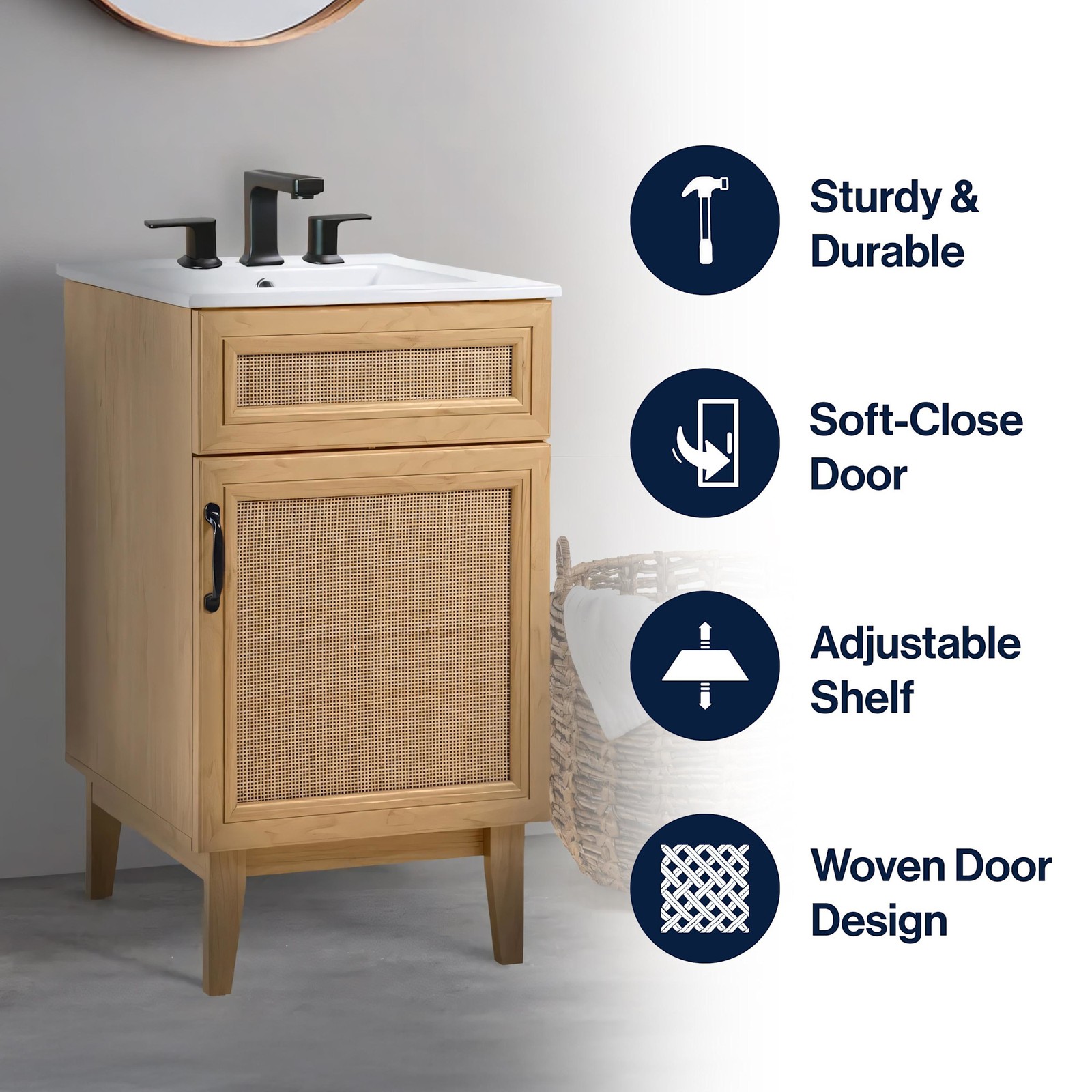 JONATHAN Y Lighting VAN1008 Javer 20″ Single – Wood