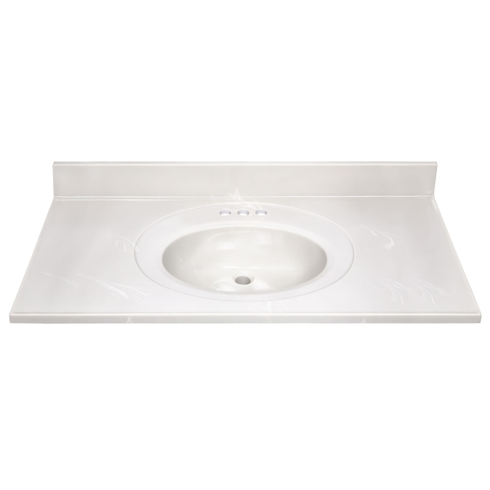Design House 586164 43″ Cultured Marble Vanity Top – White