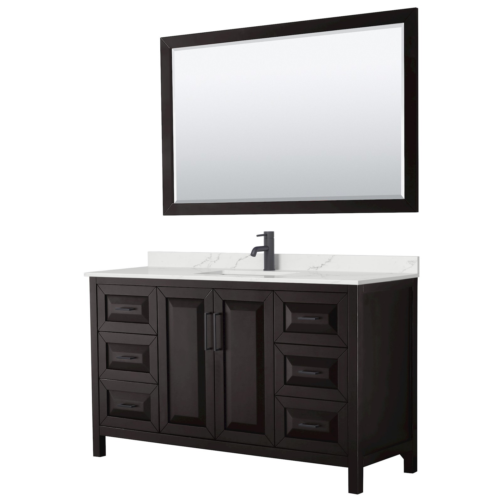 Wyndham Collection WCV252560S-QTZ-UNSM58 Daria 60″ – Dark Espresso / Giotto