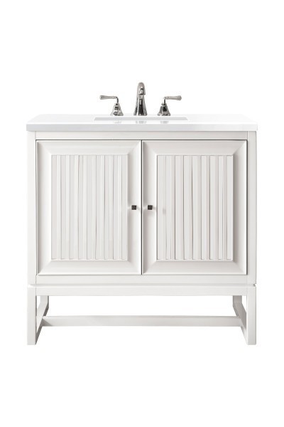 30″ James Martin Athens E645-V30-GW-3WZ Vanity Cabinet White Zeus Silestone Top