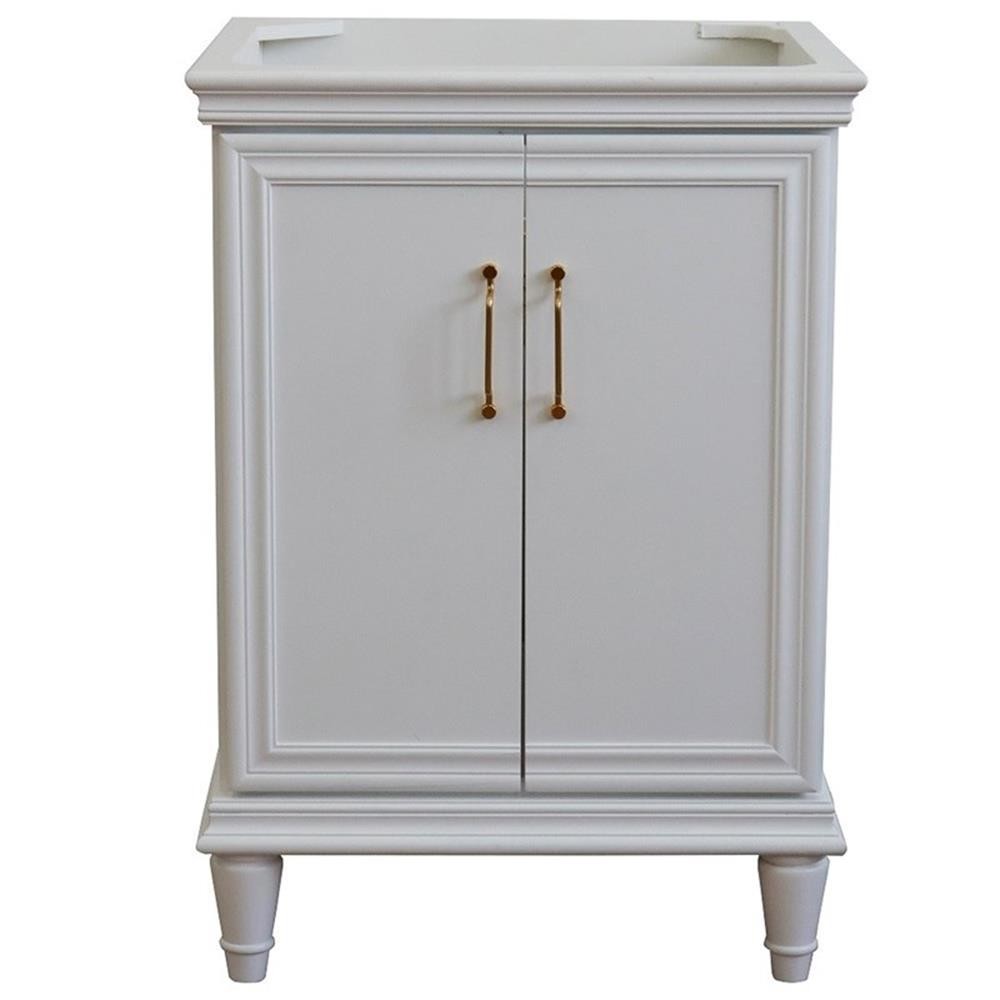 24 in. Single Wooden Vanity White Finish Cabinet Only