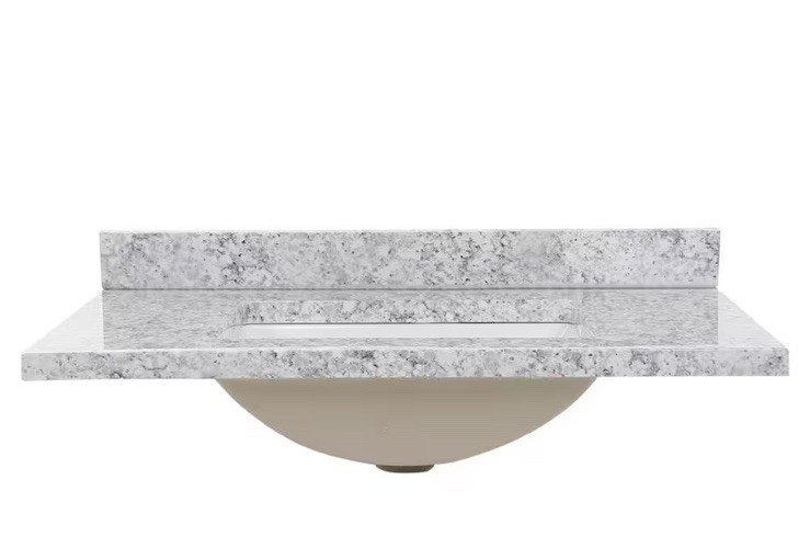 HDC 37 W x 22 D Cultured Marble White Rectangular Vanity Top in Everest